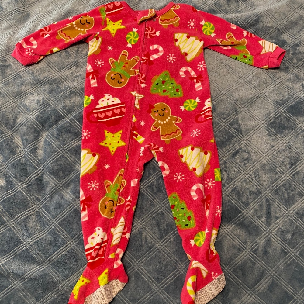 Girls 18 mo fleece zipper footed pajama